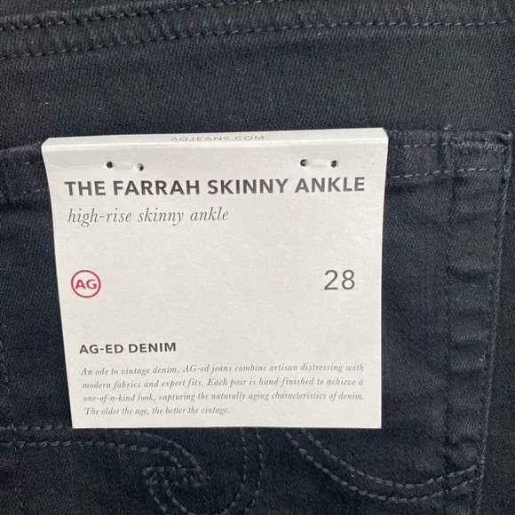 AG FarAH Black Jeans - NWT. Brand new. See tags. Frayed edges & “ripped” knees